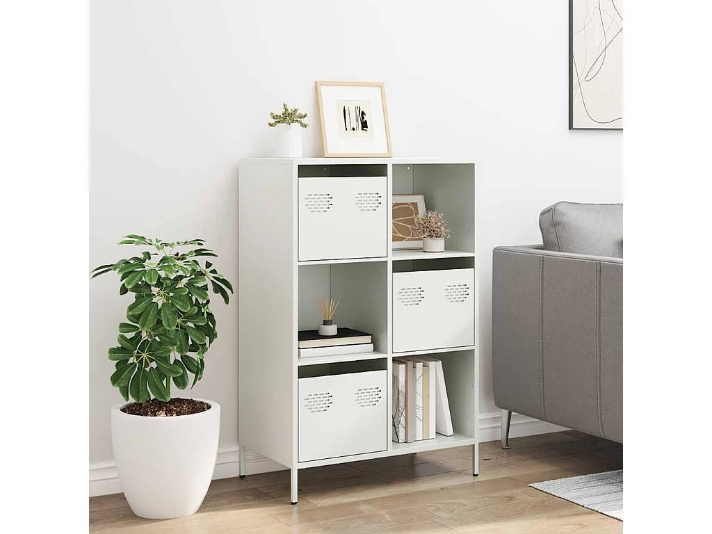 Credenza | Buffet | Armadio Bianca 68x39x103,5 cm in Acciaio