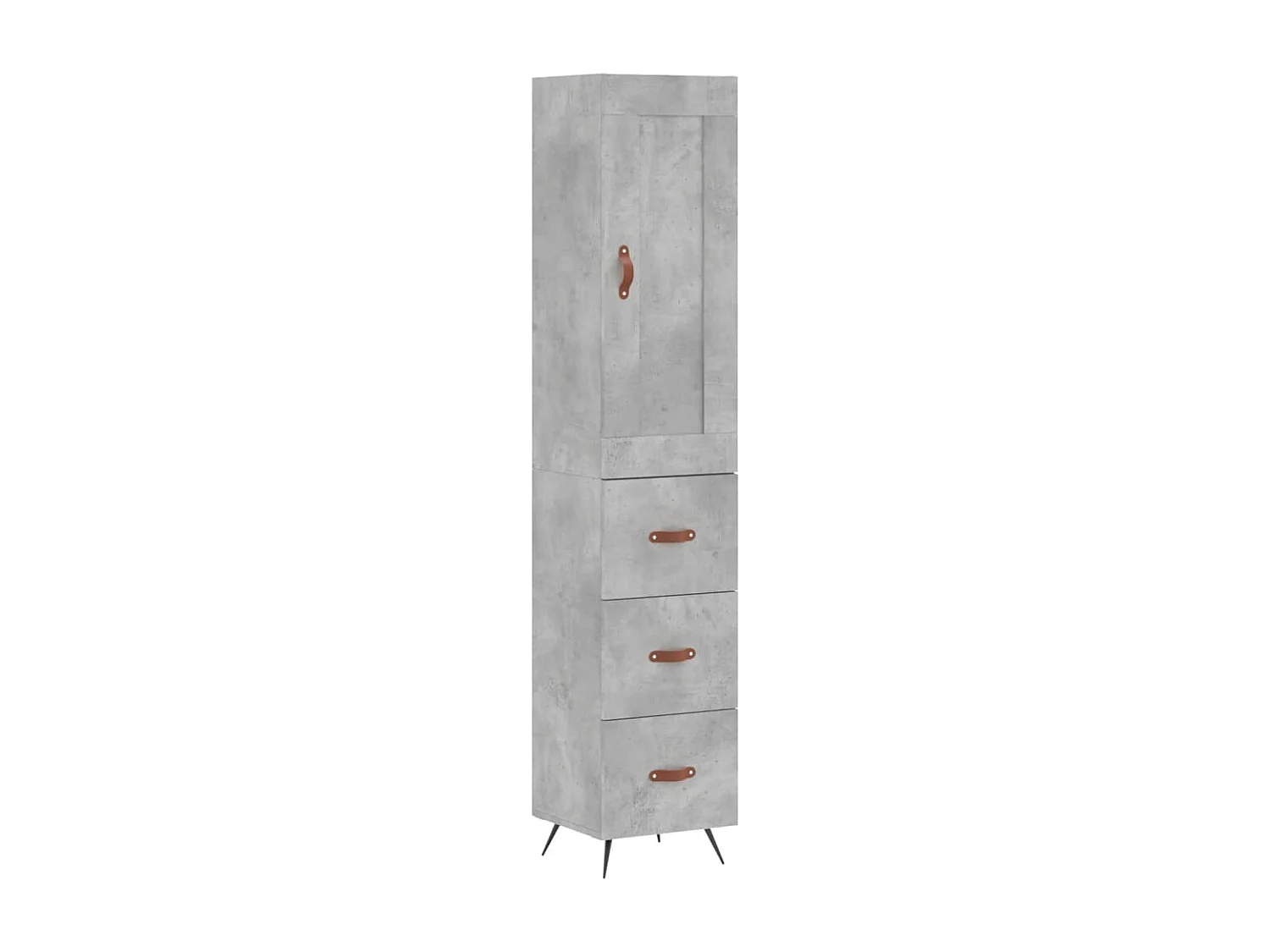 Credenza | Buffet | Armadio Grigio Cemento 34,5x34x180 cm in Legno Multistrato
