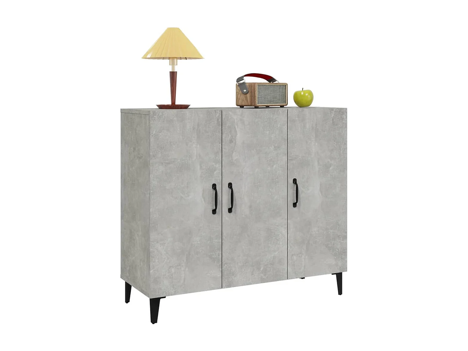 Credenza | Buffet | Armadio Grigio Cemento 90x34x80 cm in Legno Multistrato