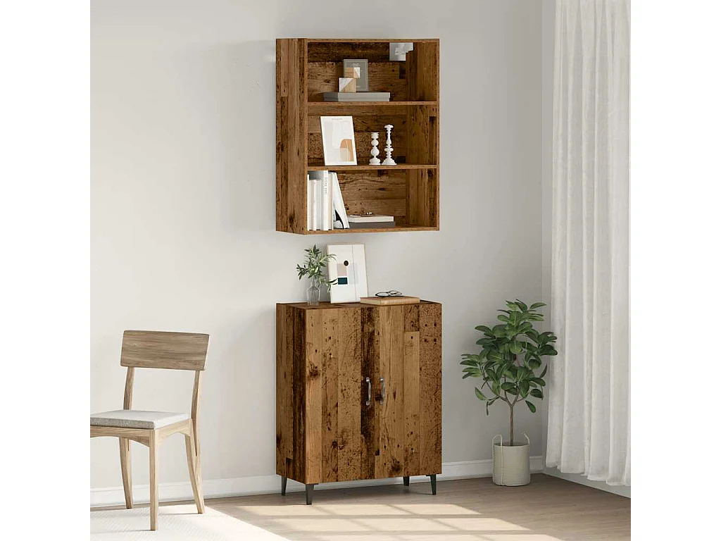 Buffet | Bahut | Meuble de rangement avec armoire murale vieux bois bois d'ingénierie