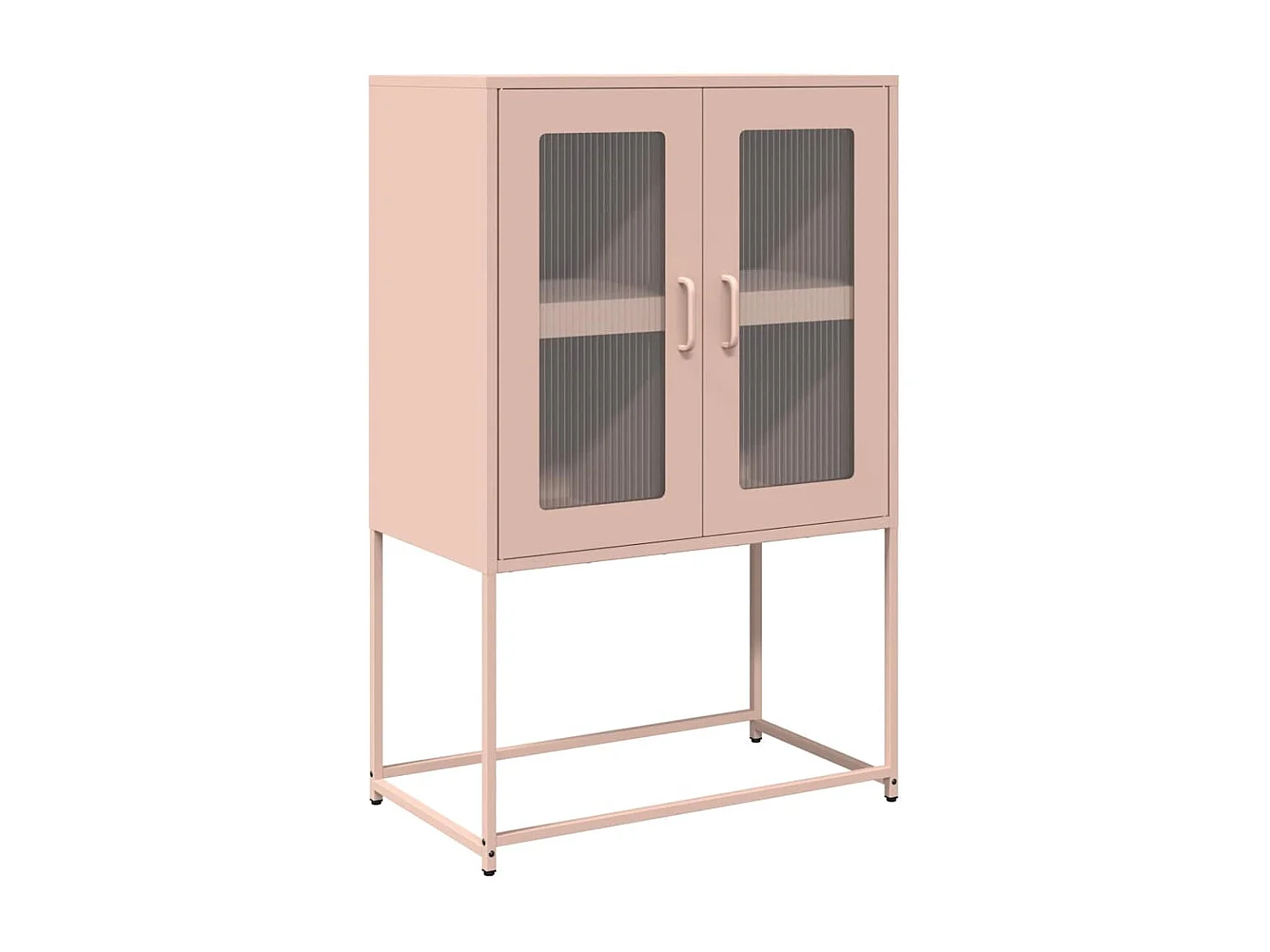 Buffet | Bahut | Meuble de rangement haut rose 68x39x107 cm acier