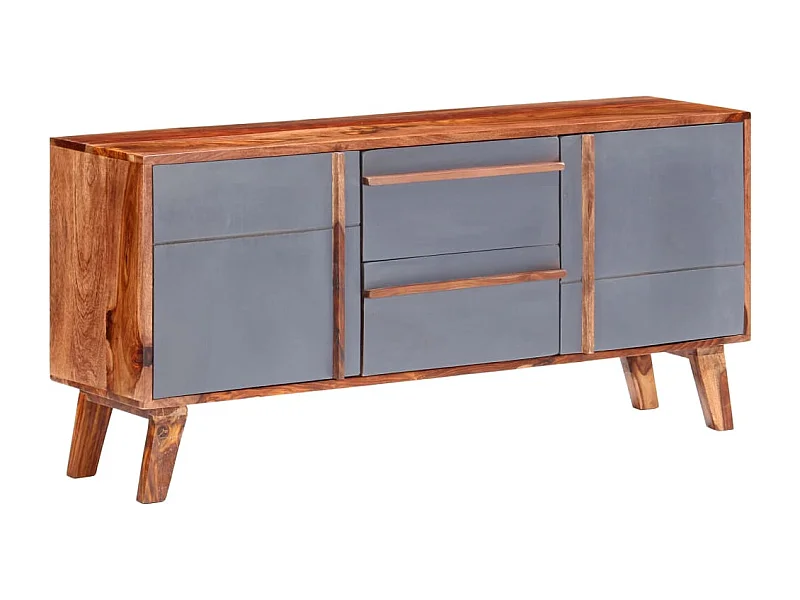 Credenza | Buffet | Armadio Grigia 120x30x55 cm in Legno Massello
