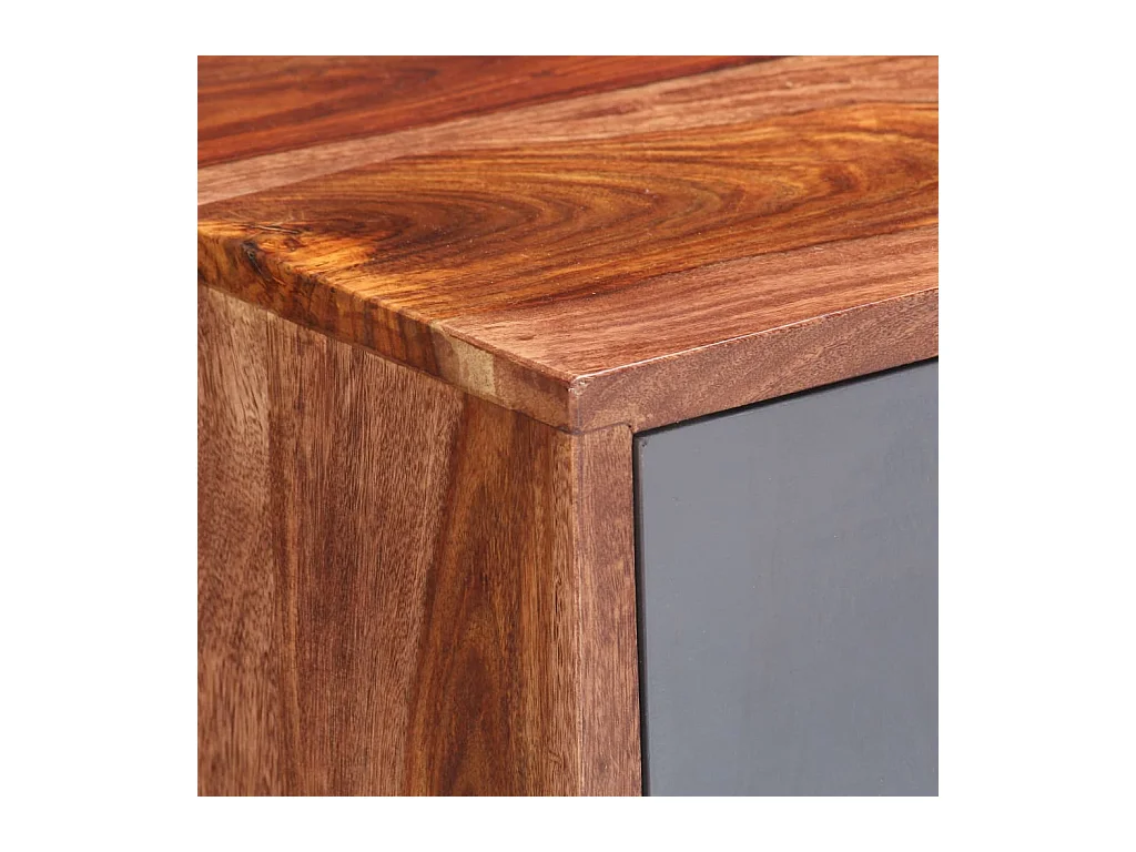 Credenza | Buffet | Armadio Grigia 120x30x55 cm in Legno Massello