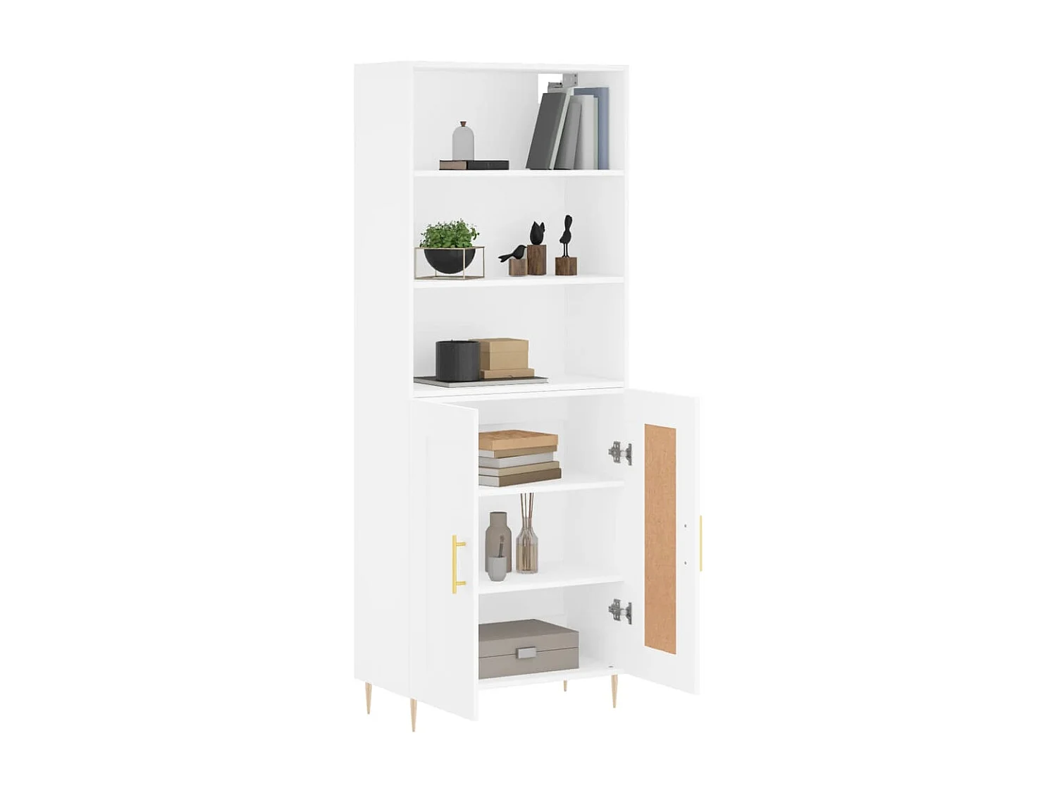 Buffet | Bahut | Meuble de rangement haut Blanc 69,5x34x180 cm Bois d'ingénierie