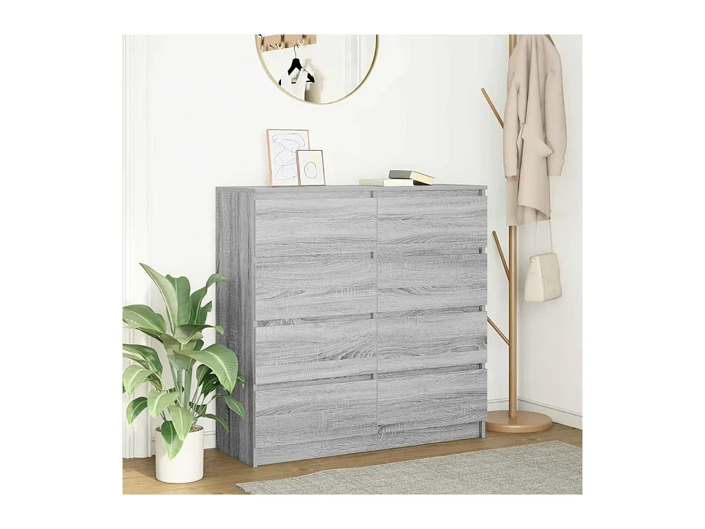 Credenza | Buffet | Armadio Grigio Sonoma 100x35x99 cm in Legno Multistrato