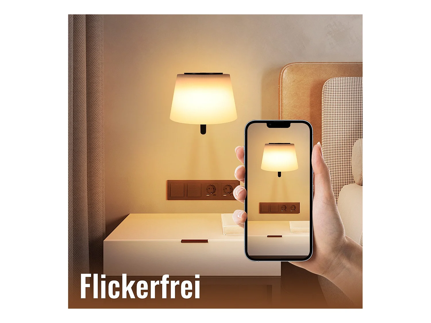 NETTLIFE Applique murale d'intérieur à piles avec interrupteur : appliques murales led à intensité variable, noires, sans fil, modernes