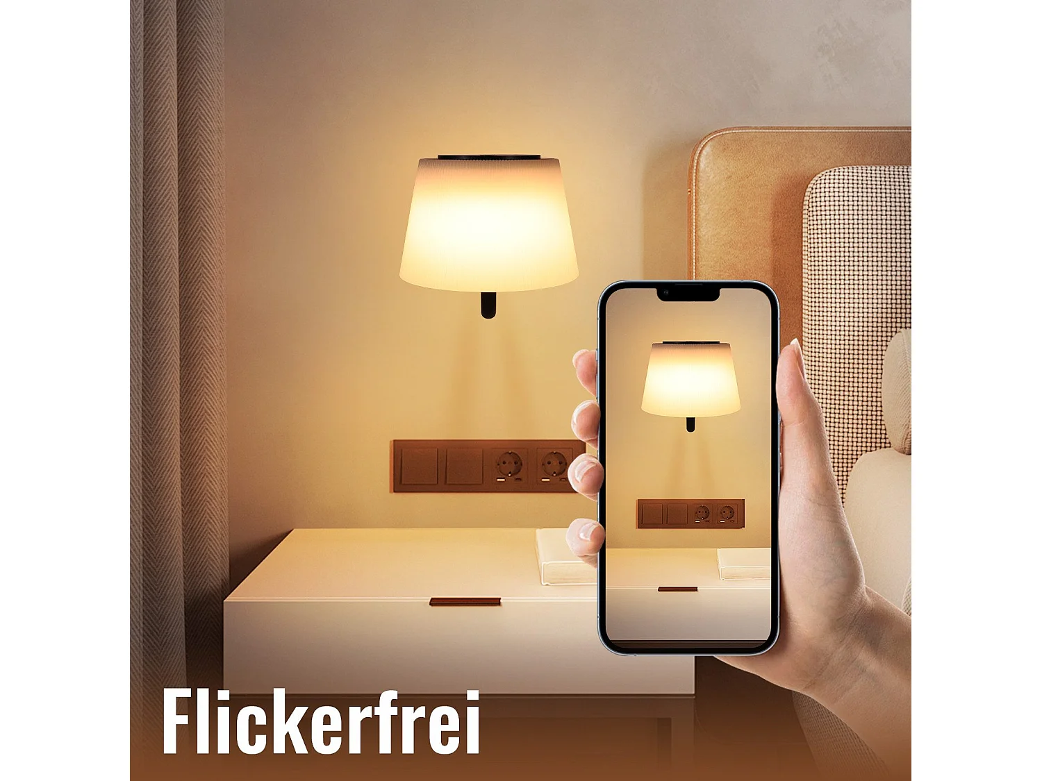 NETTLIFE Aplique de pared para interiores a batería con interruptor: Apliques de pared LED regulables, negros, inalámbricos, modernos