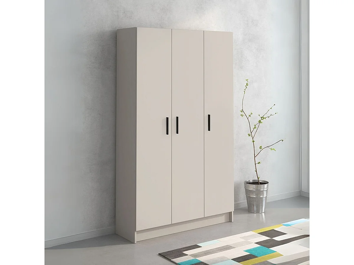 Armario auxiliar New Aura 3 puertas beige 180x108x34,4 cm