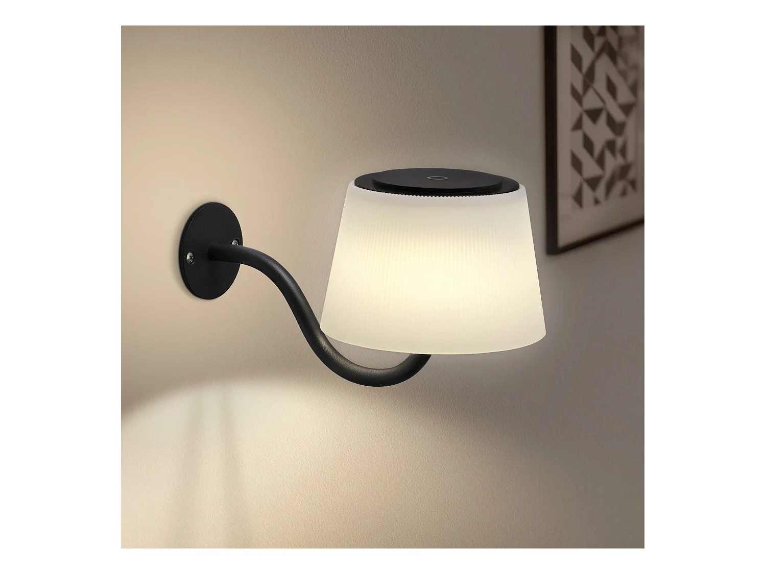 NETTLIFE Applique murale d'intérieur à piles : 2 appliques murales led à intensité variable avec interrupteur, spots muraux sans fil noirs modernes