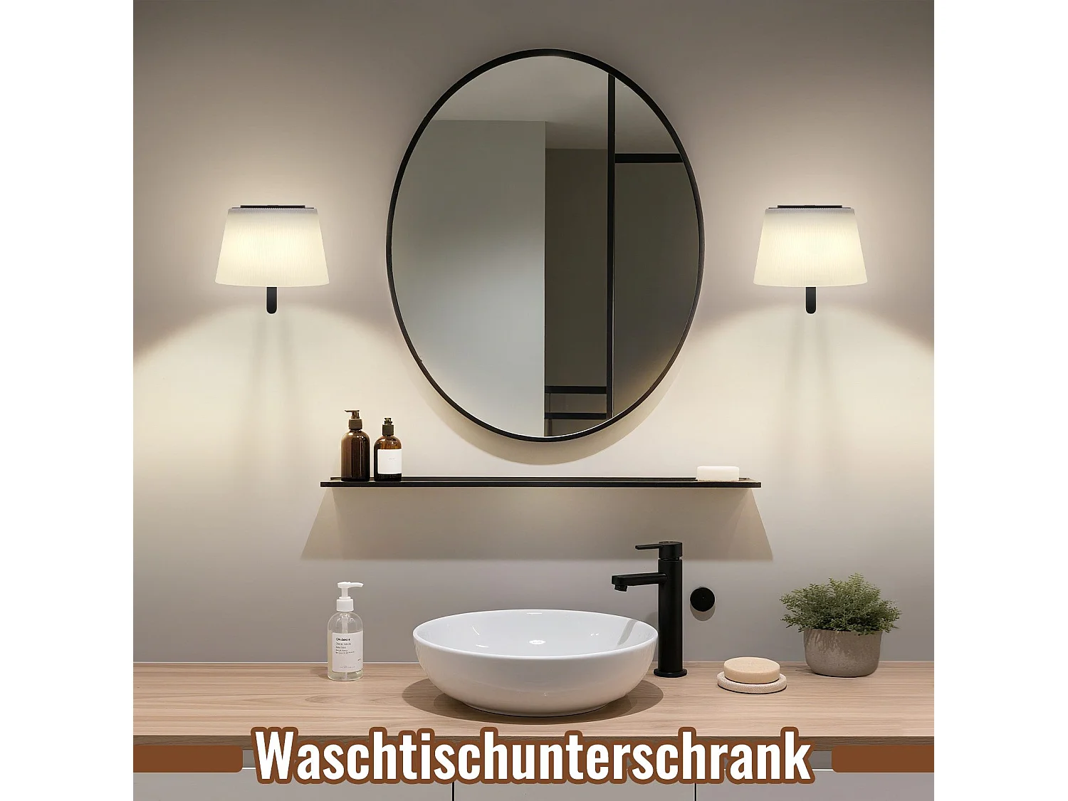 NETTLIFE Applique murale d'intérieur à piles : 2 appliques murales led à intensité variable avec interrupteur, spots muraux sans fil noirs modernes