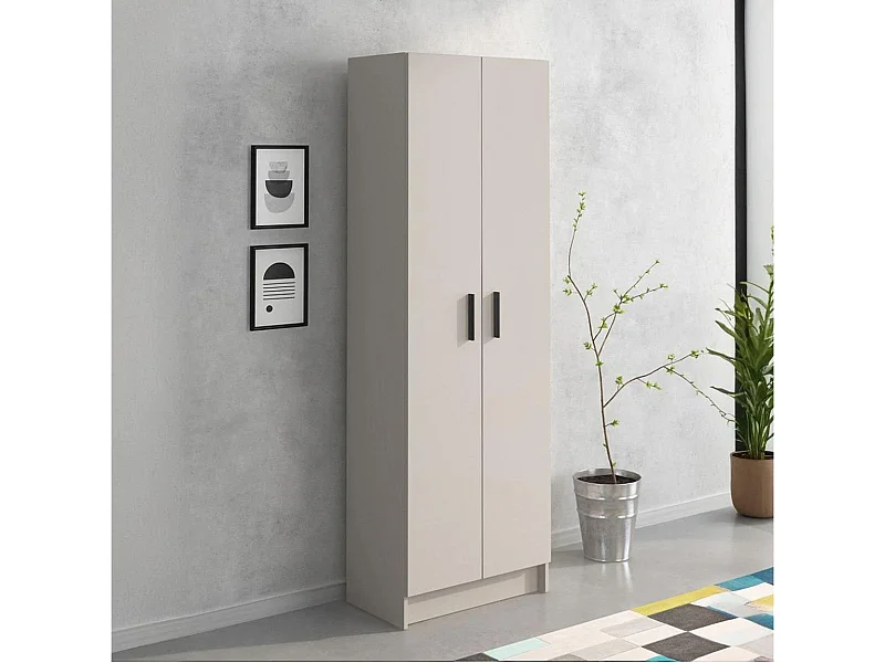 Armario auxiliar New Aura 2 puertas + 4 compartimentos beige 180x60x34,4 cm