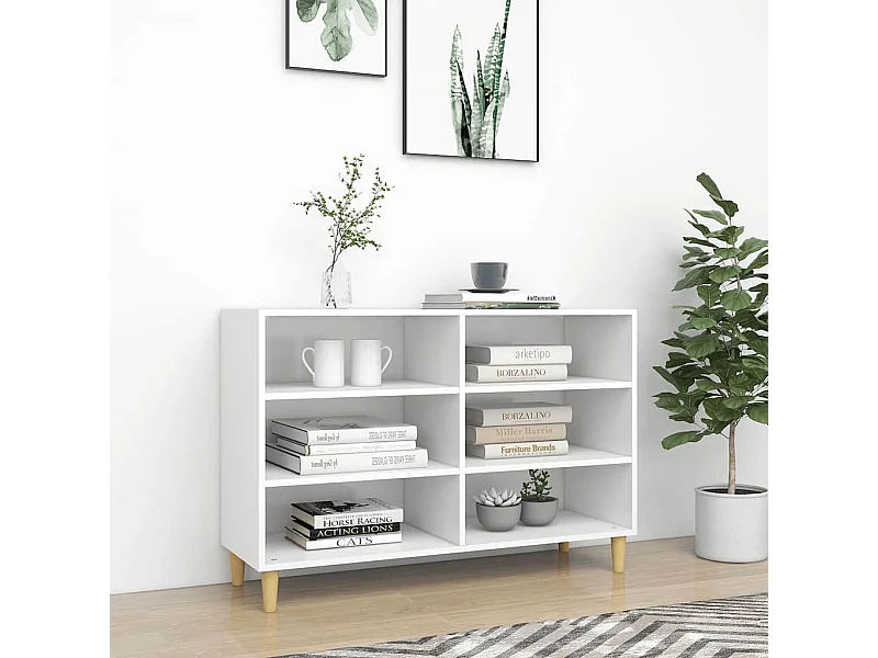 Credenza | Buffet | Armadio Bianca 103,5x35x70 cm in Legno Multistrato