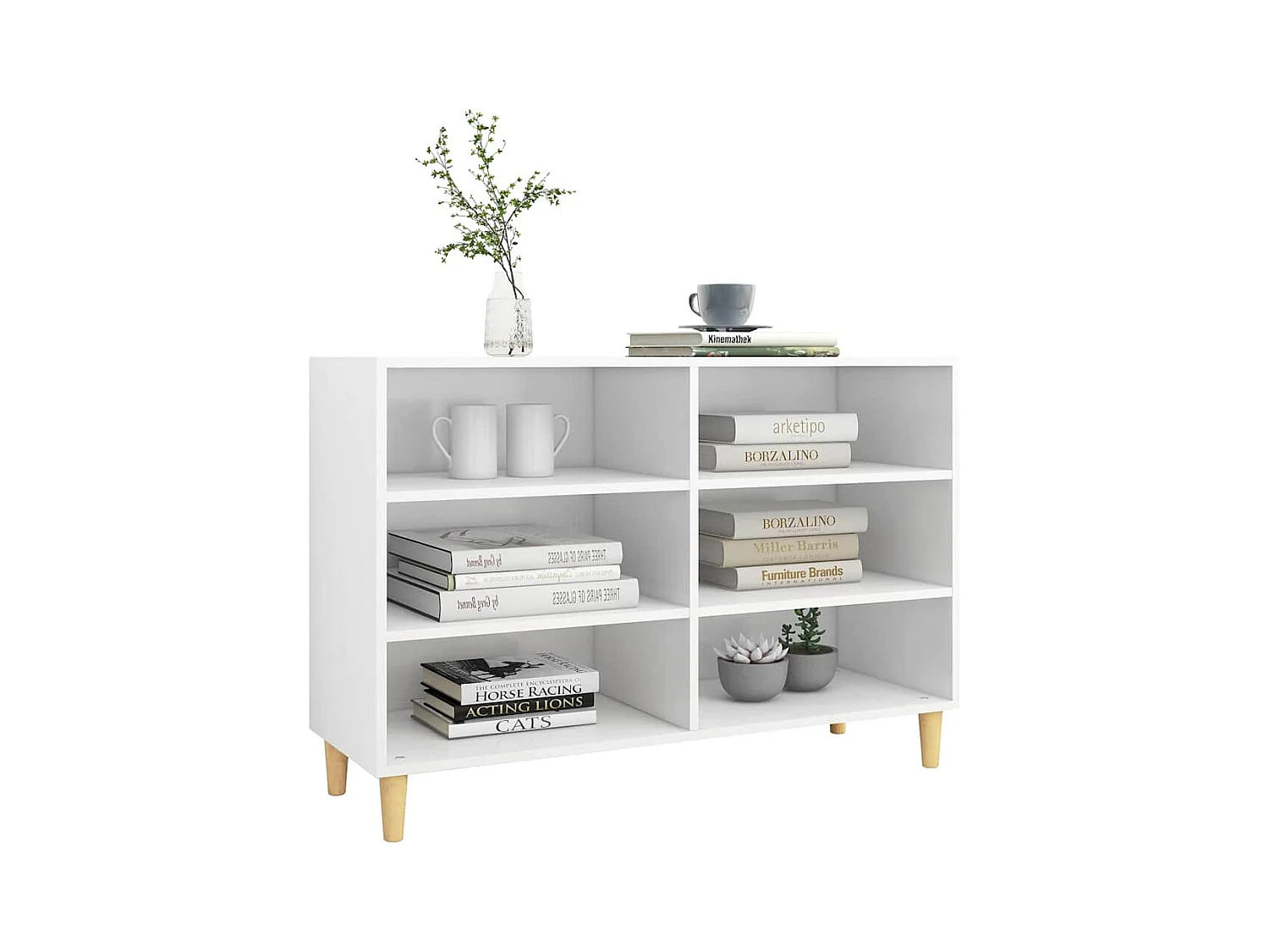 Credenza | Buffet | Armadio Bianca 103,5x35x70 cm in Legno Multistrato