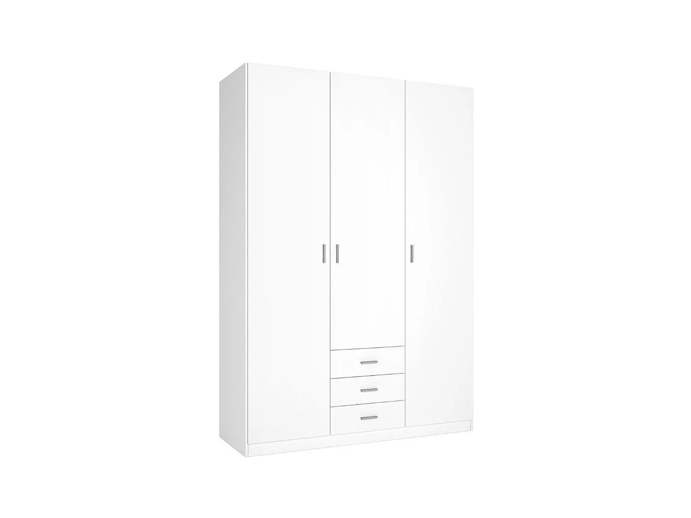 Armario Roma 3 puertas + 3 cajones blanco mate 215,5x148,9x52,6 cm