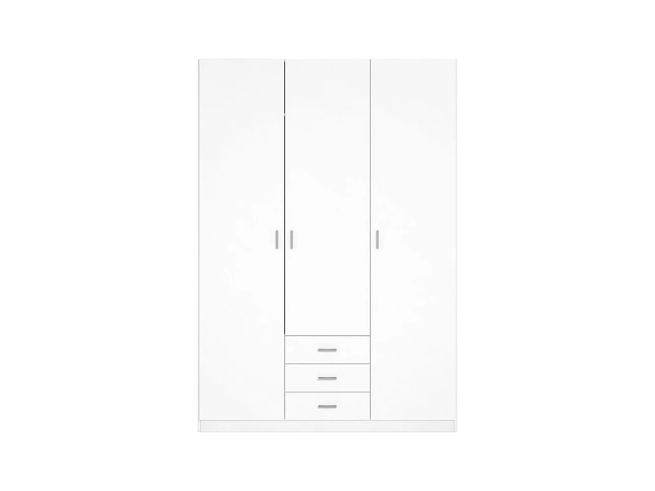 Armario Roma 3 puertas + 3 cajones blanco mate 215,5x148,9x52,6 cm