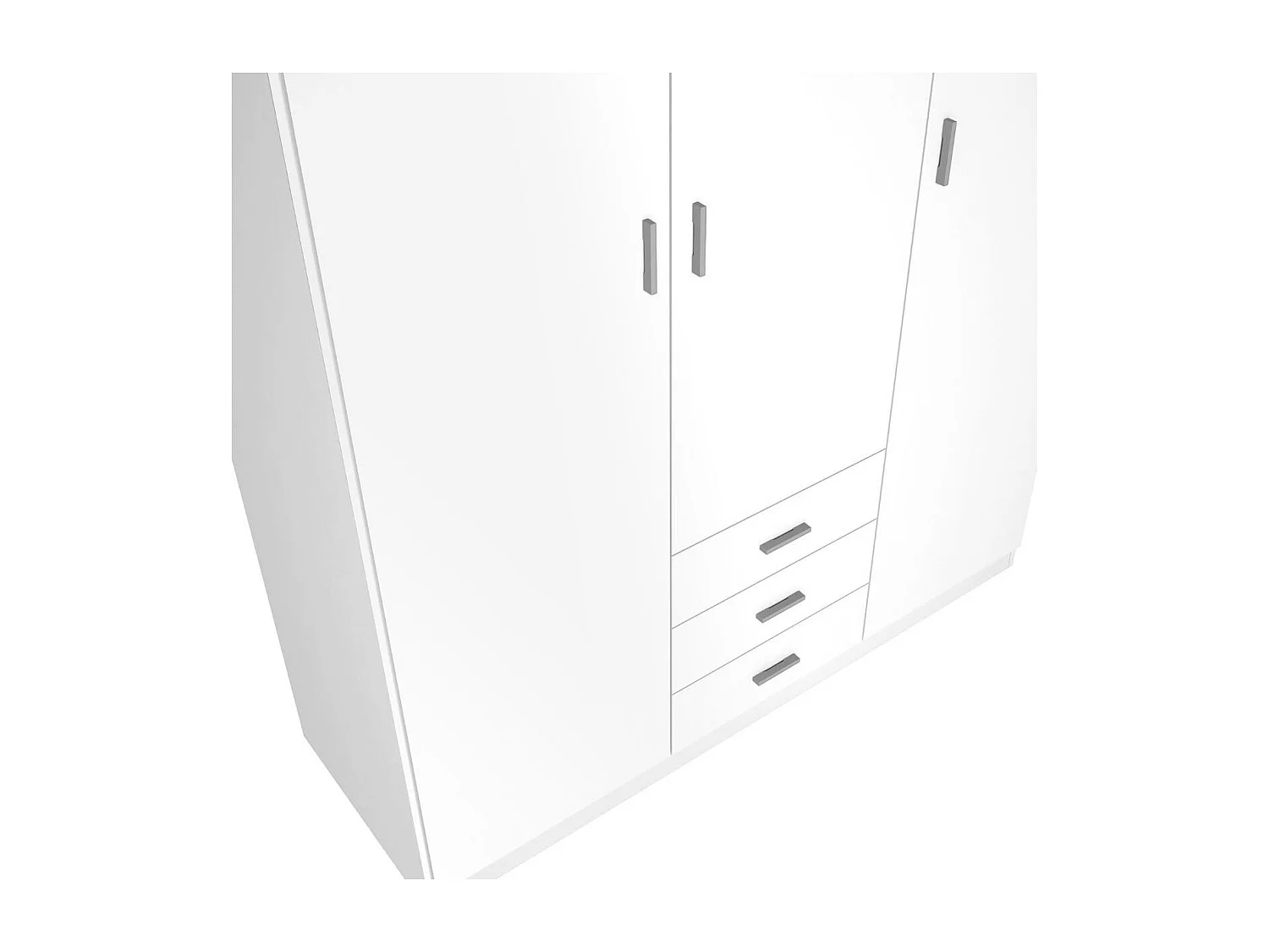 Armario Roma 3 puertas + 3 cajones blanco mate 215,5x148,9x52,6 cm