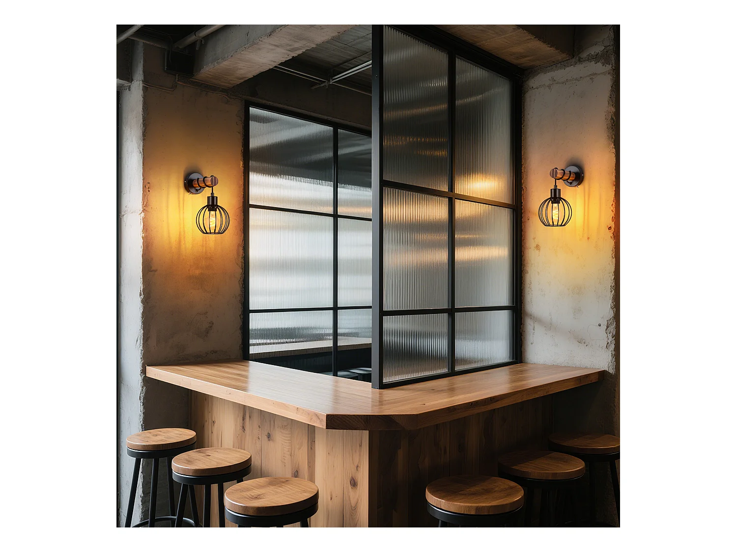 NETTLIFE Applique murale salon vintage bois : applique avec interrupteur éclairage mural noir au design industriel E27