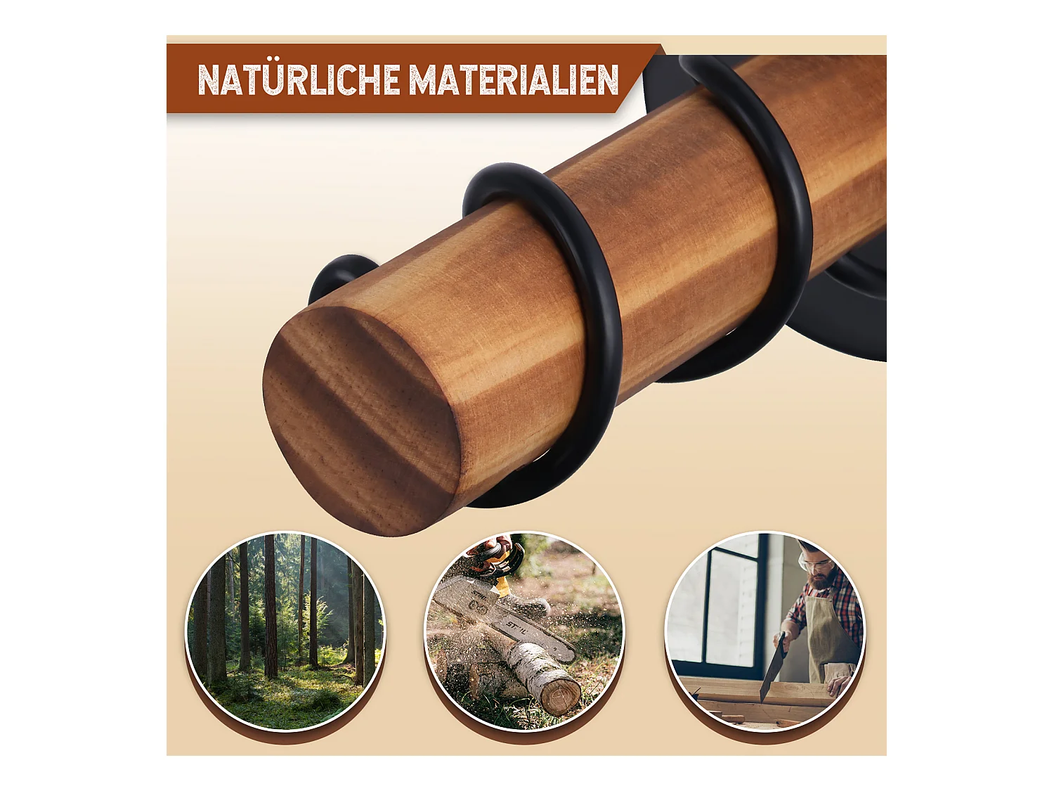 NETTLIFE Applique murale salon vintage bois : applique avec interrupteur éclairage mural noir au design industriel E27