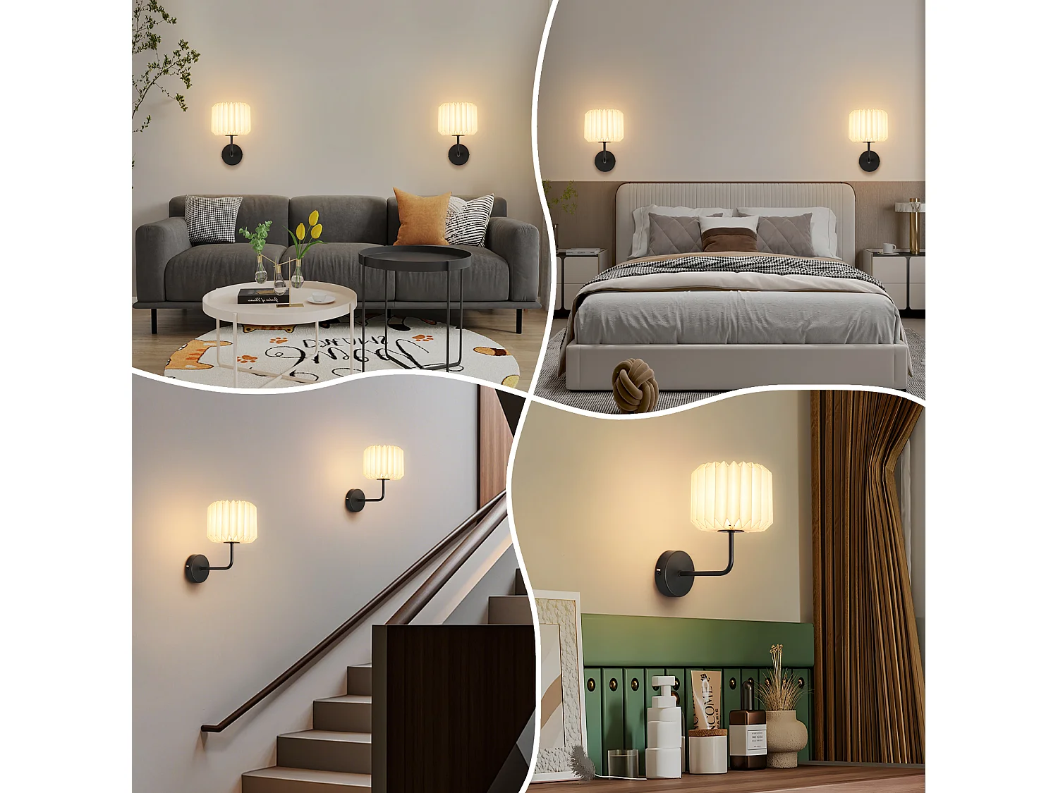 NETTLIFE Binnenwandlamp voor Slaapkamer - Vintage Hal Wandverlichting G9 Witte Hallamp