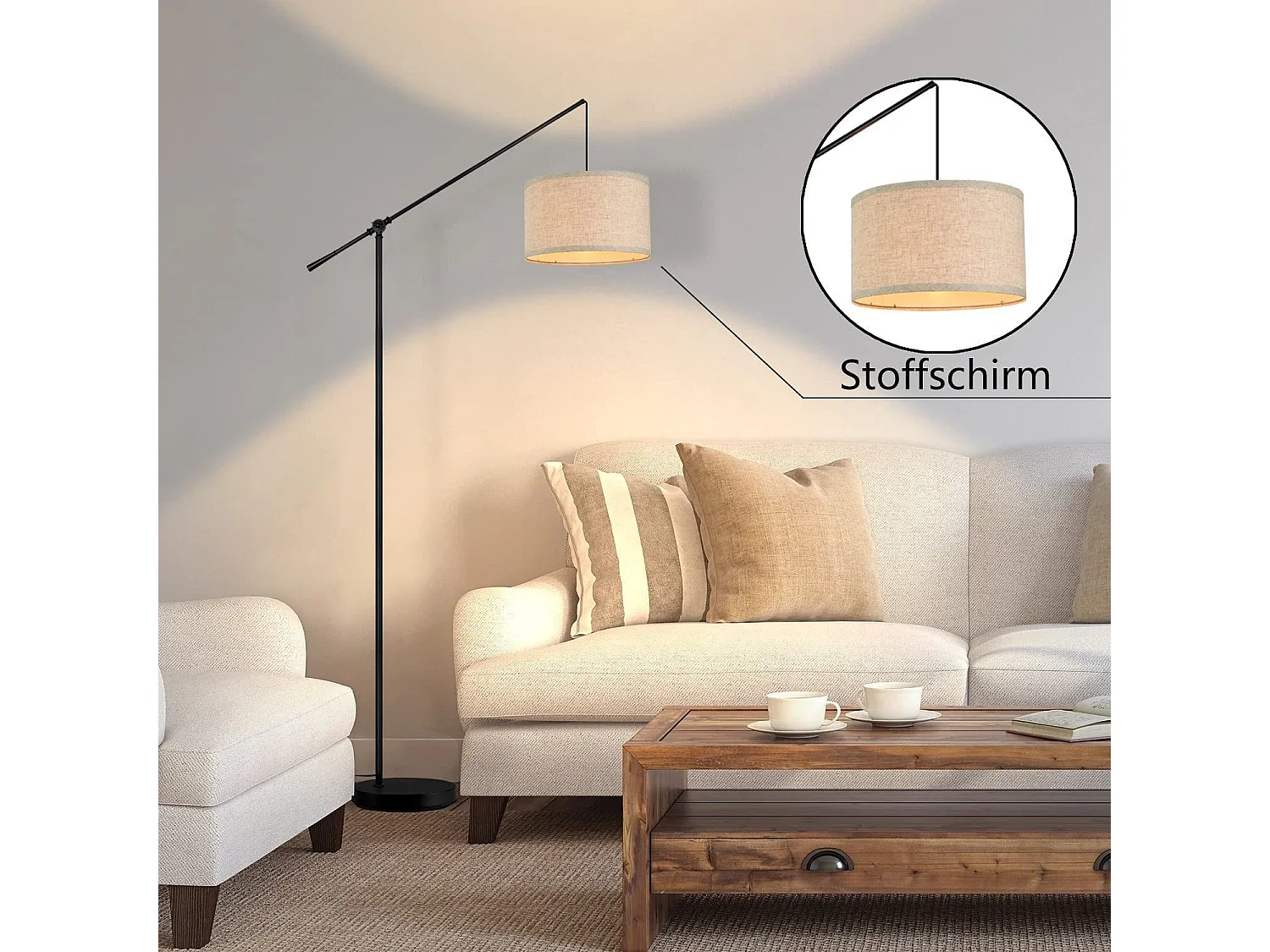 NETTLIFE Moderne staande lamp design staande lamp decoratie booglamp E27 woonkamer