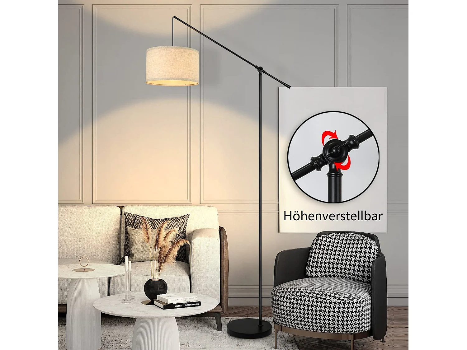 NETTLIFE Moderne staande lamp design staande lamp decoratie booglamp E27 woonkamer