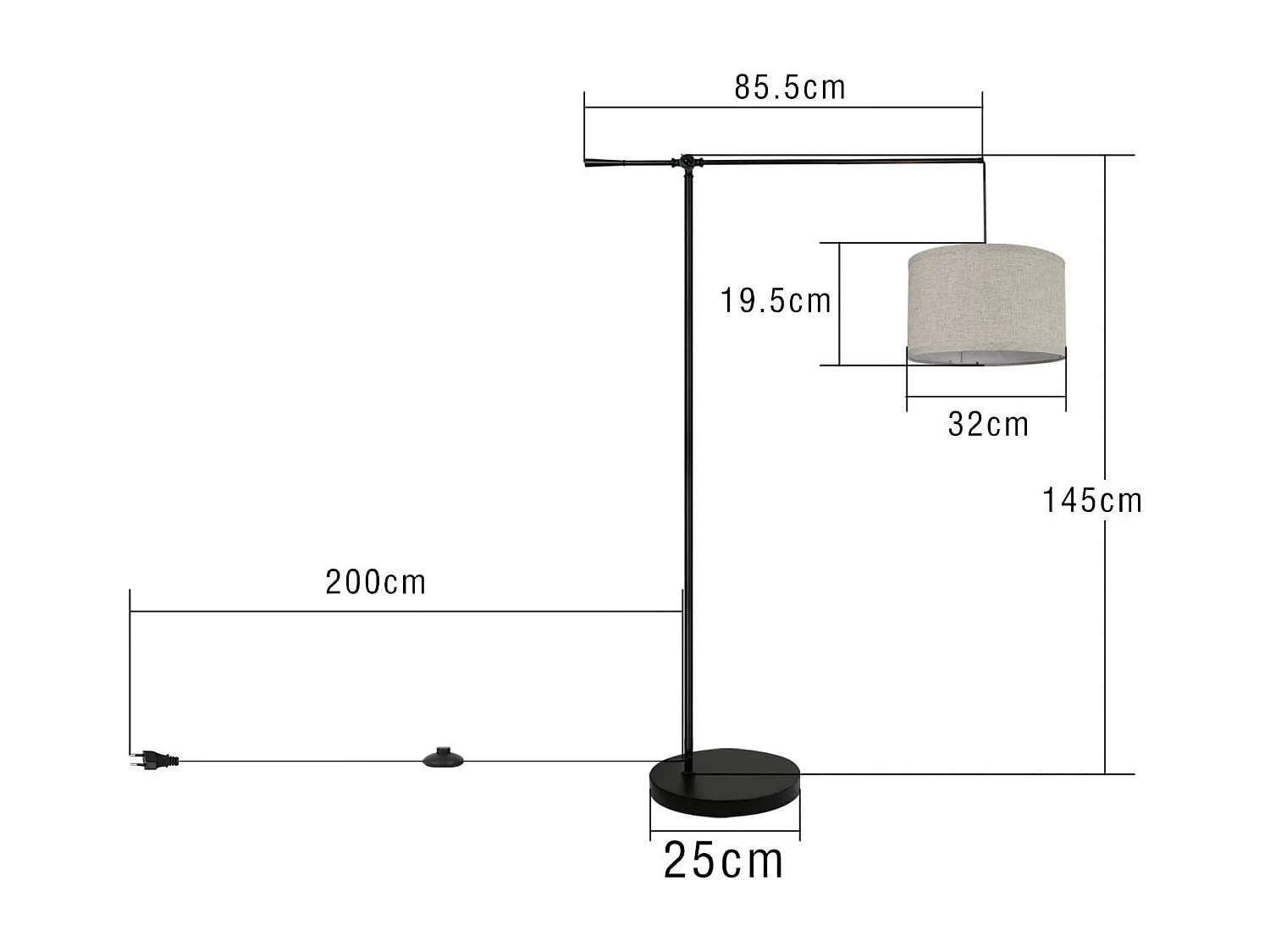 NETTLIFE Moderne staande lamp design staande lamp decoratie booglamp E27 woonkamer