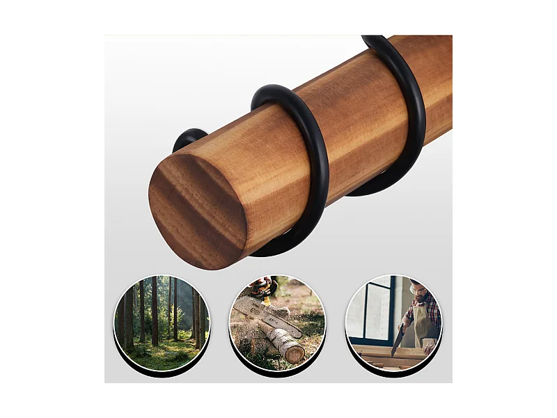 NETTLIFE Czarna lampa podłogowa do salonu, drewniana, metalowa, vintage, 2-żarówkowa, z włącznikiem, z gniazdem E27, 152 cm (bez żarówki)