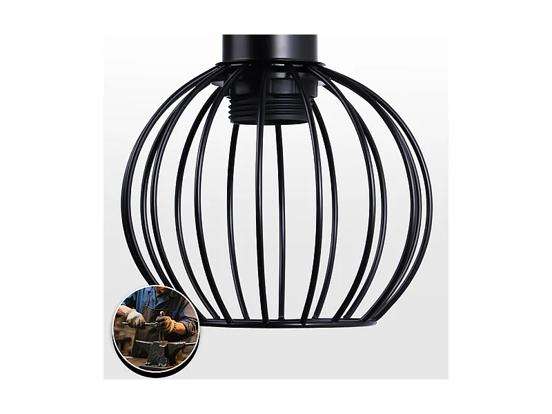 NETTLIFE Czarna lampa podłogowa do salonu, drewniana, metalowa, vintage, 2-żarówkowa, z włącznikiem, z gniazdem E27, 152 cm (bez żarówki)