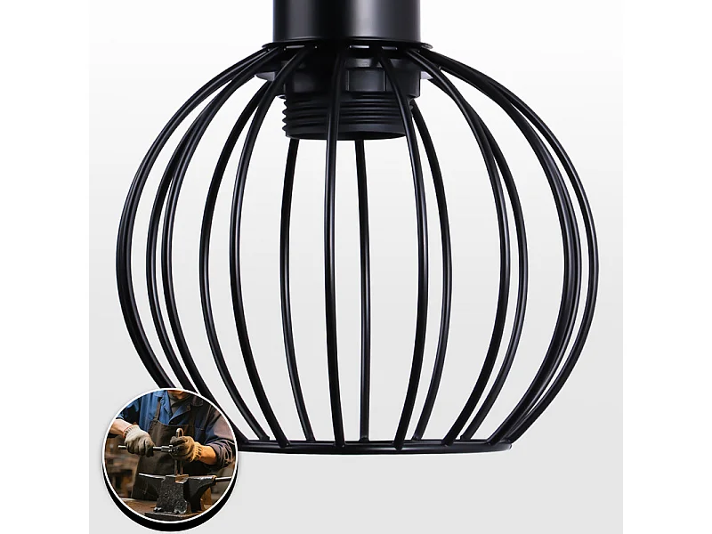 NETTLIFE Lampadaire noir lampadaire salon bois - lampadaire vintage 2 ampoules en métal avec interrupteur douille e27 152cm (sans ampoule)