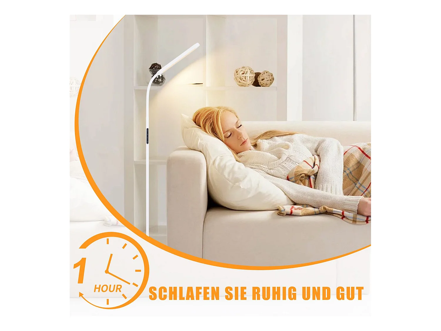 NETTLIFE Lampadaire LED Salon Dimmable Blanc Lampadaire 11w 360° Flexible Canapé