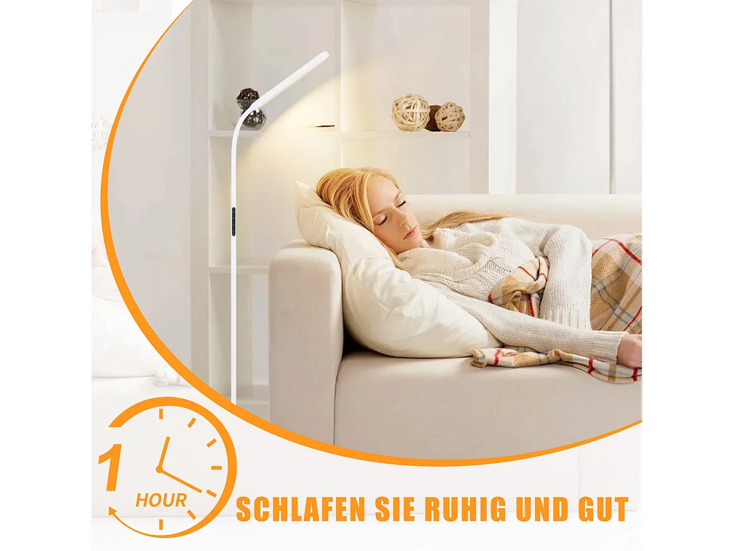 NETTLIFE Lampadaire LED Salon Dimmable Blanc Lampadaire 11w 360° Flexible Canapé