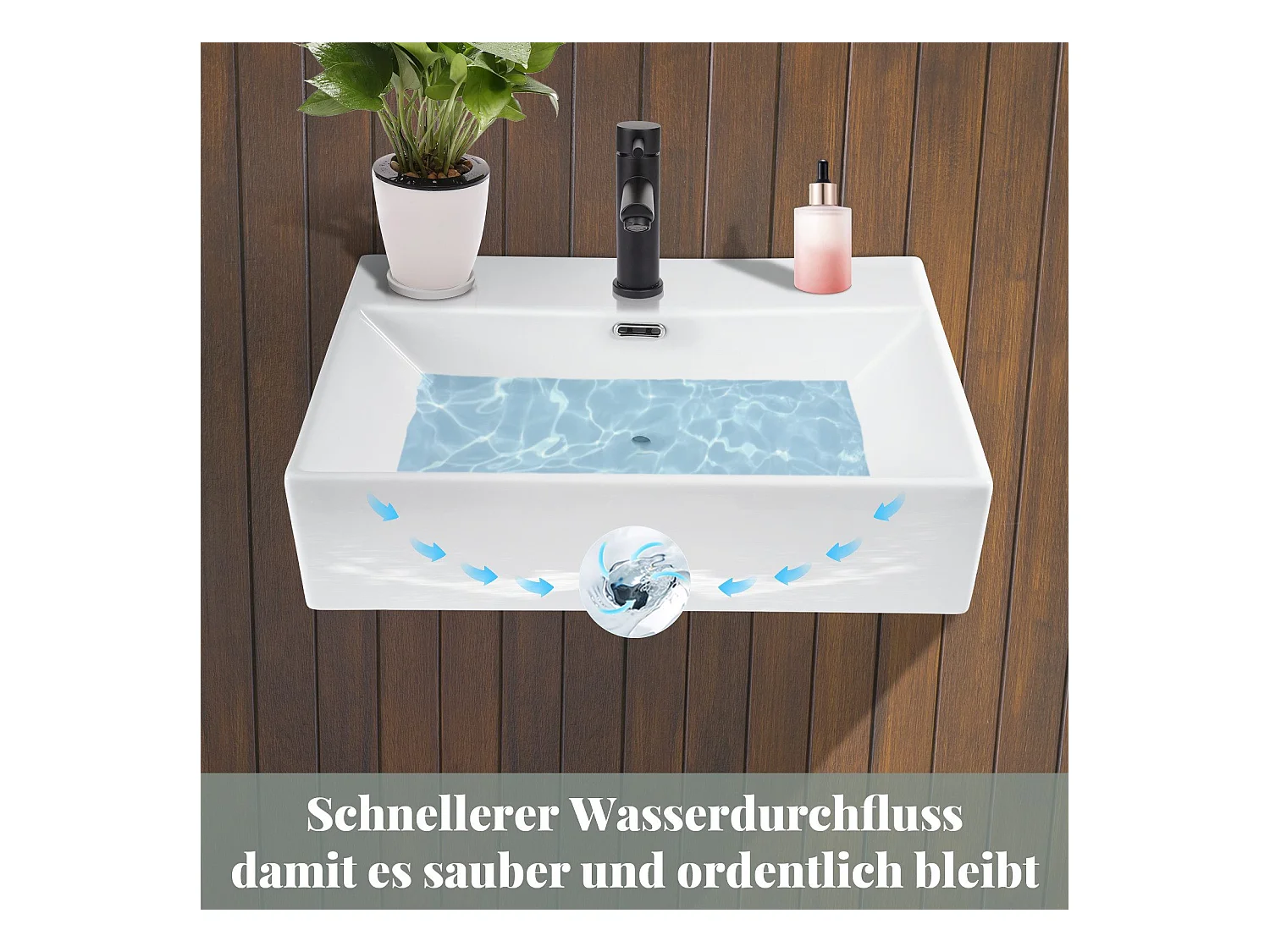 Umywalka łazienkowa ceramiczna NETTLIFE – kwadratowa