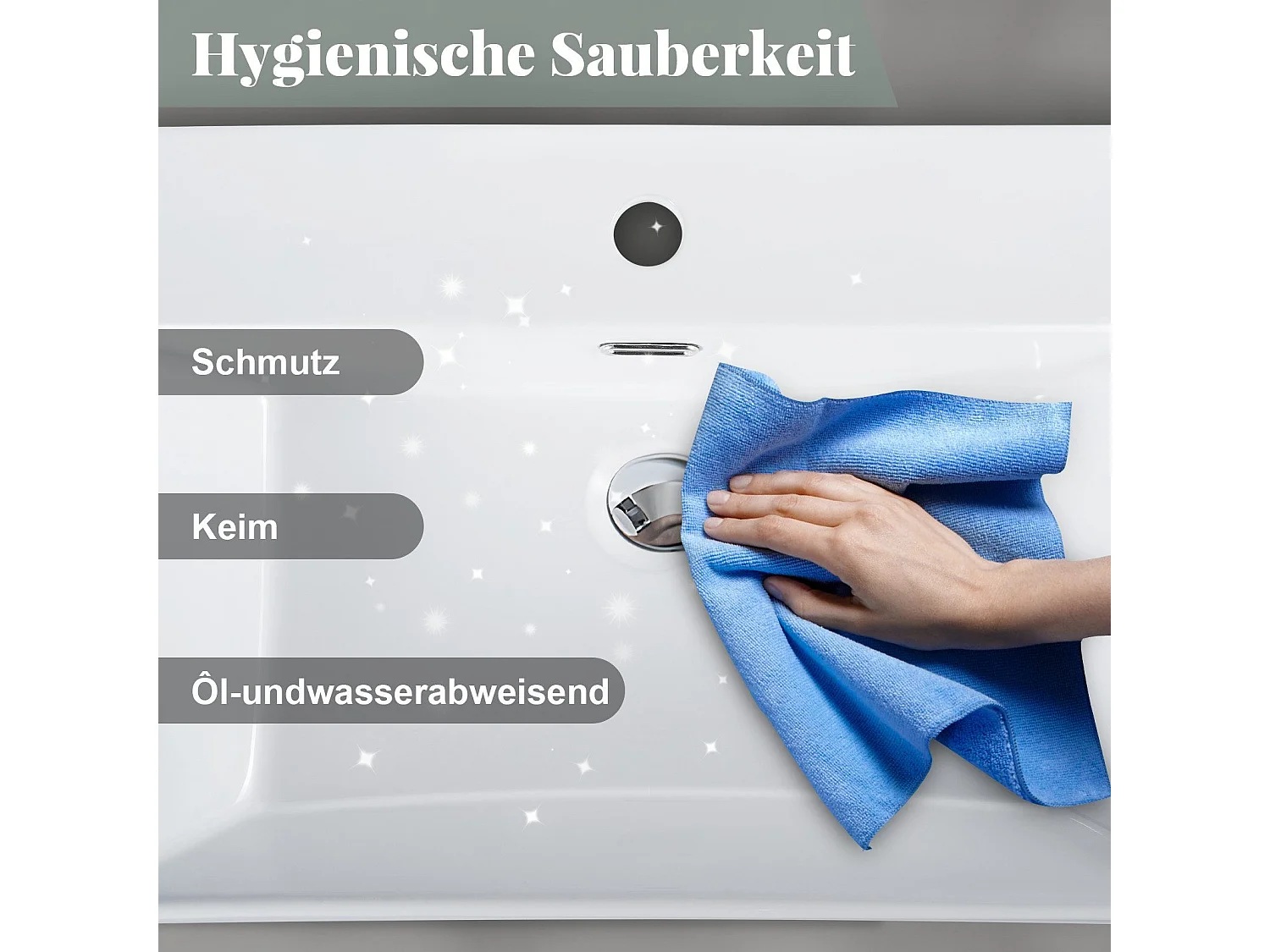 NETTLIFE Vasque à Poser Carrée, 51 x 42 cm, Lavabo de Salle de Bain en Céramique Blanche.