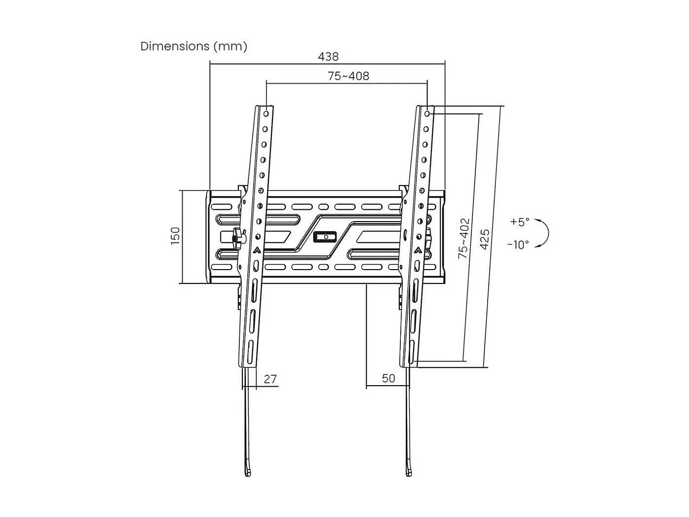 Soporte de TV Aisens WT75T-311 32-75'' inclinable negro