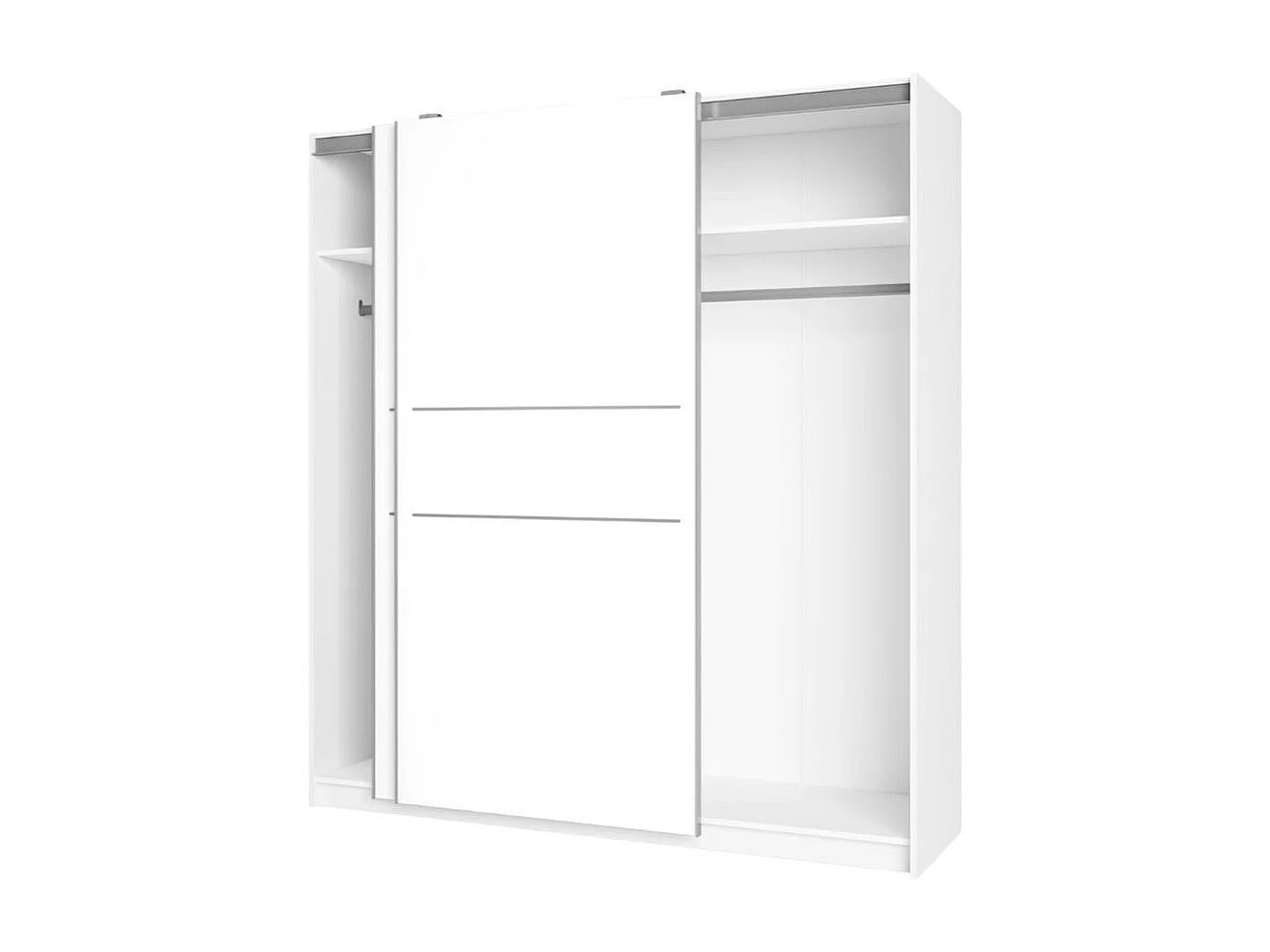 Armario 2 puertas correderas blanco mate 200x182x56 cm