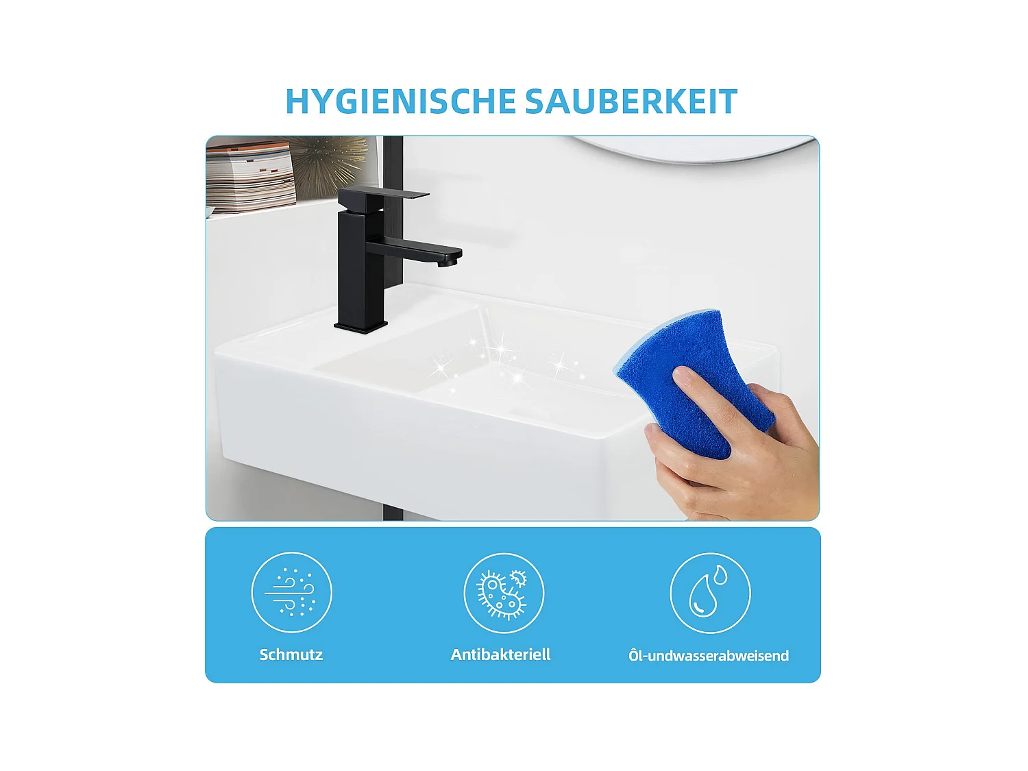 NETTLIFE vasque à poser, Lavabo de salle de bain céramique Blanc - Vasque carrée 40 x 22cm