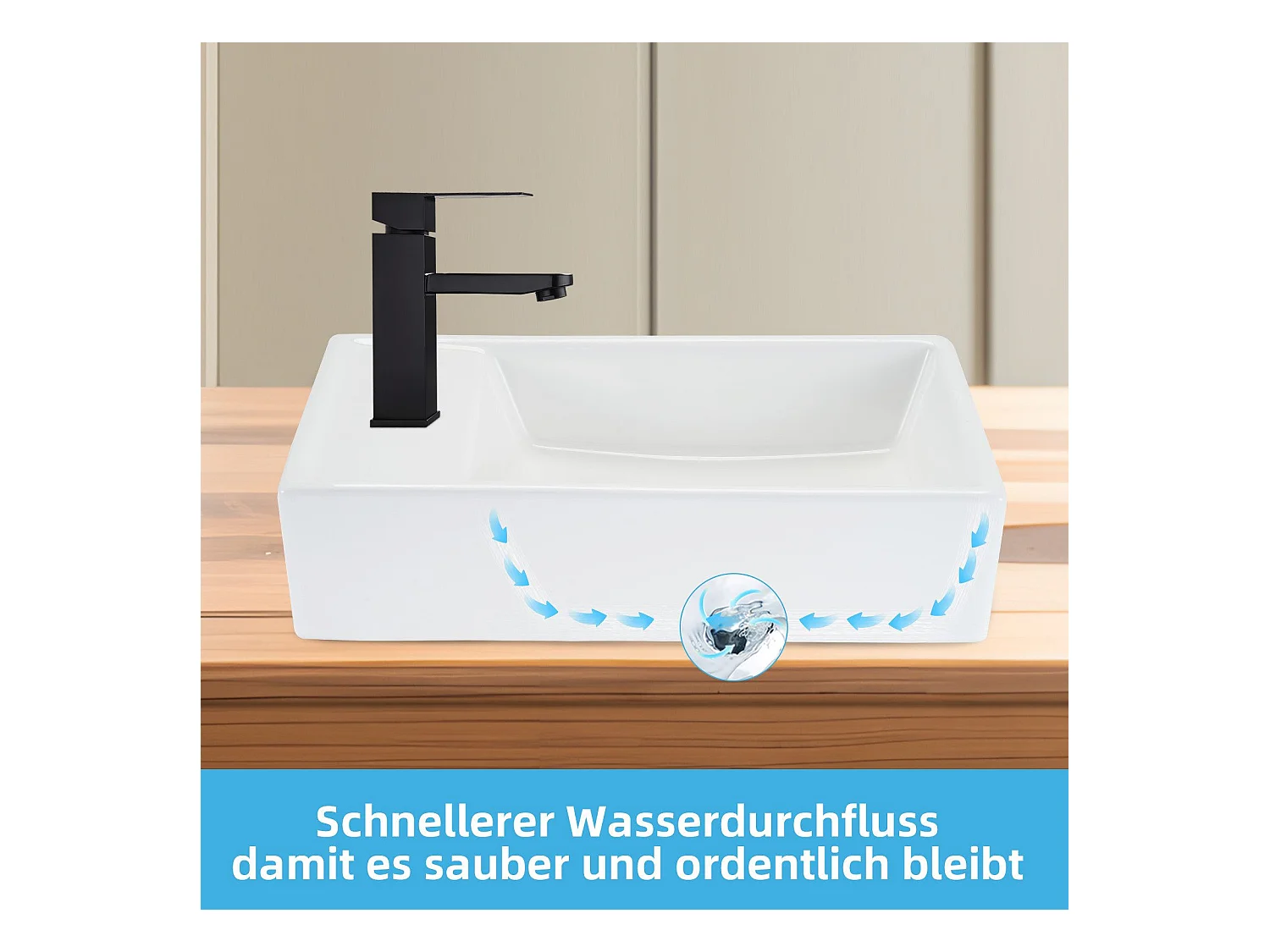 NETTLIFE vasque à poser, Lavabo de salle de bain céramique Blanc - Vasque carrée 40 x 22cm