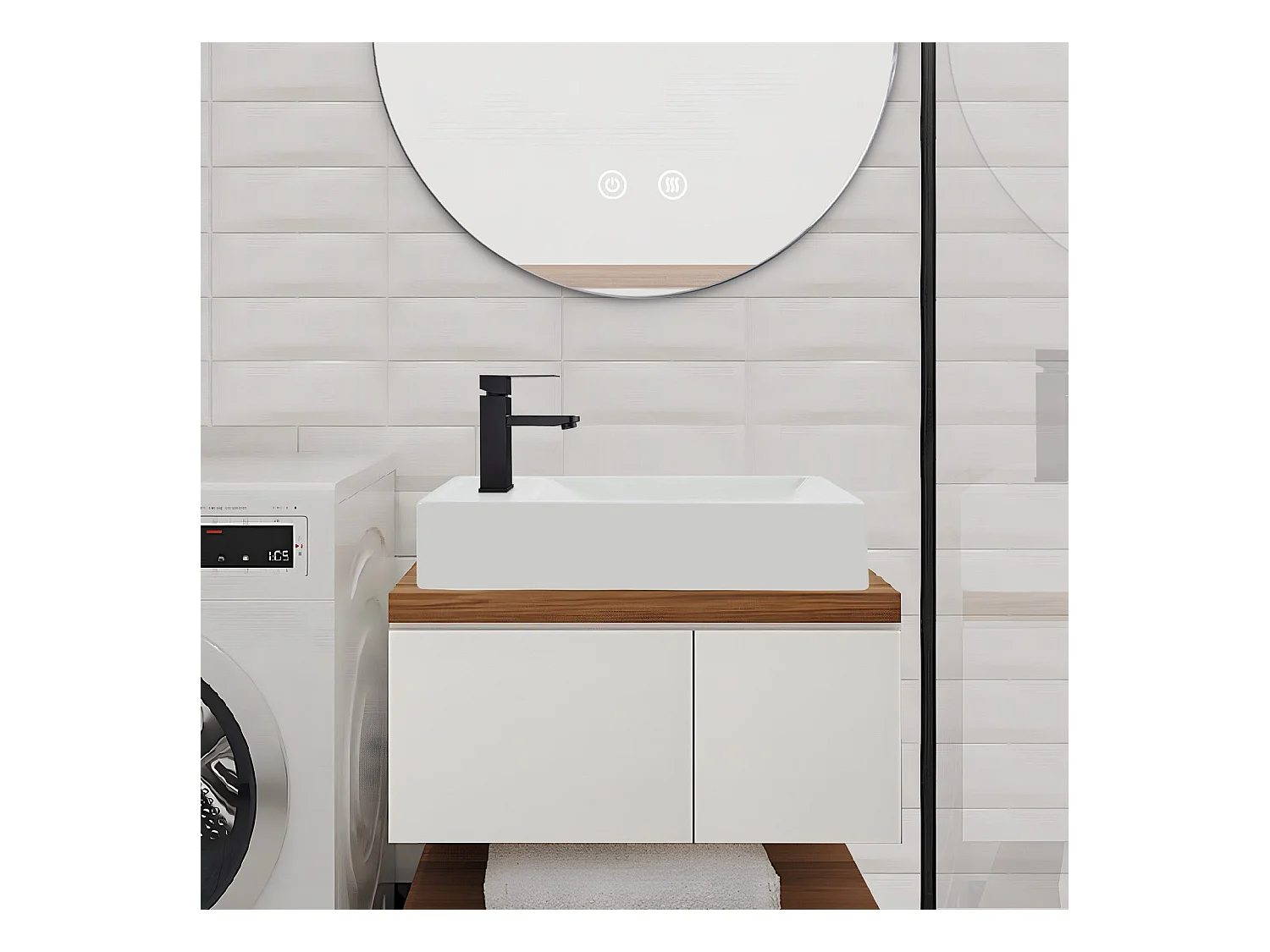 NETTLIFE vasque à poser, Lavabo de salle de bain céramique Blanc - Vasque carrée 40 x 22cm