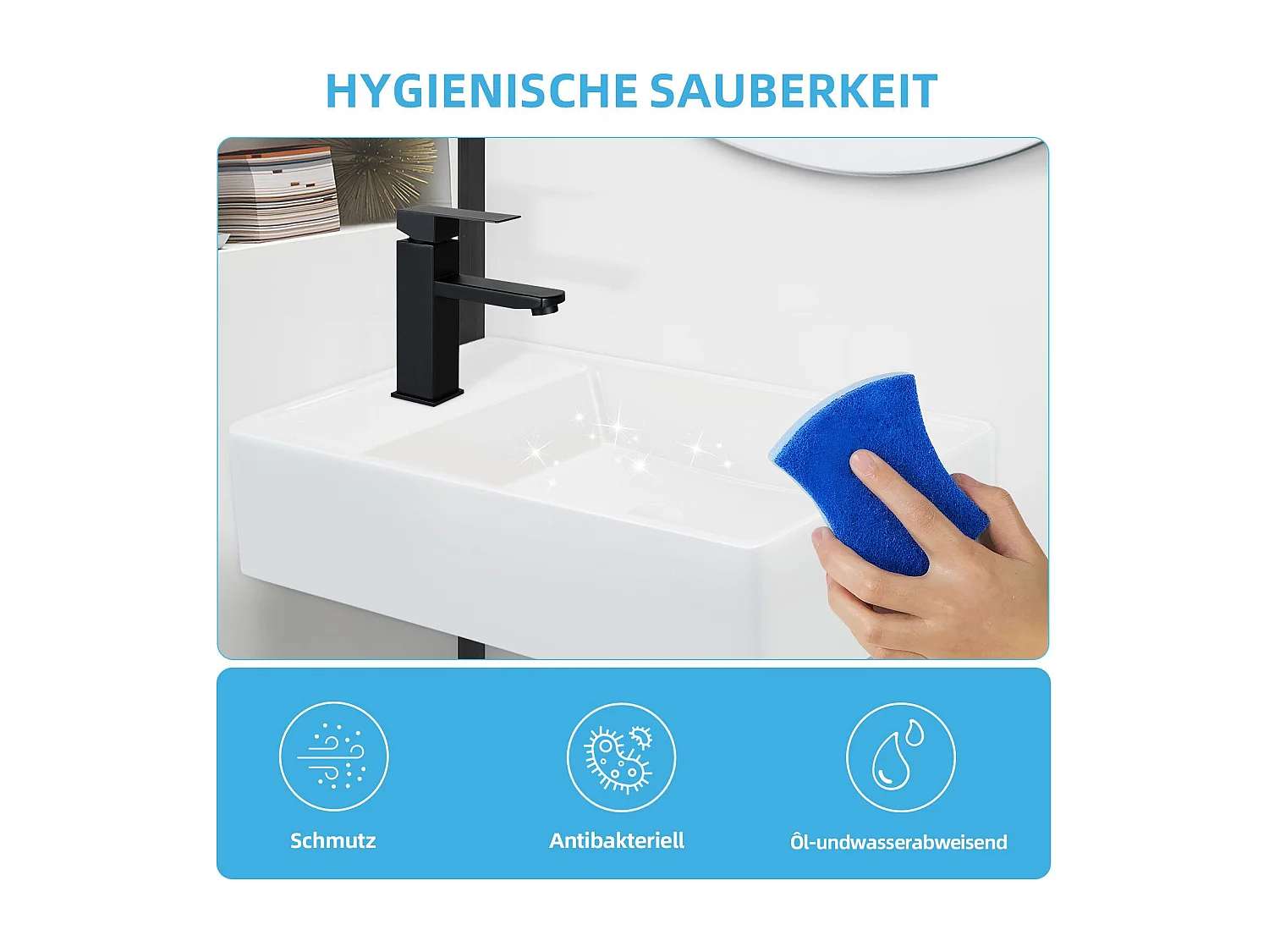 NETTLIFE vasque à poser, Lavabo de salle de bain céramique Blanc - Vasque carrée 40 x 22cm