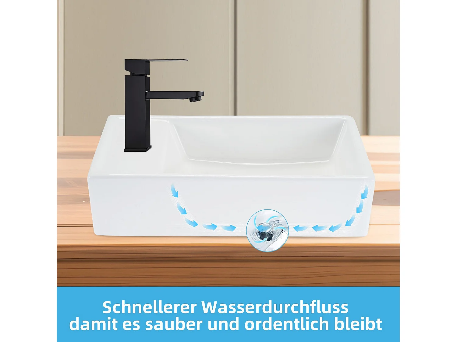 NETTLIFE vasque à poser, Lavabo de salle de bain céramique Blanc - Vasque carrée 40 x 22cm