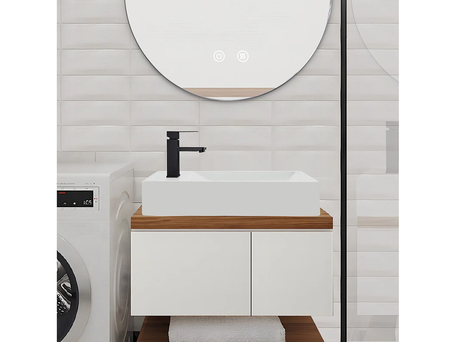 NETTLIFE vasque à poser, Lavabo de salle de bain céramique Blanc - Vasque carrée 40 x 22cm