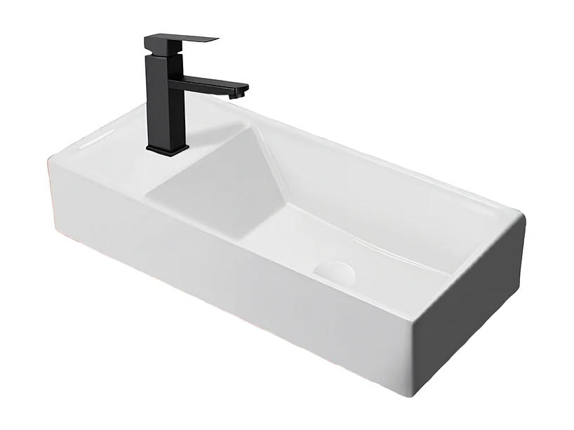 NETTLIFE vasque à poser, Lavabo de salle de bain céramique Blanc - Vasque carrée 40 x 22cm