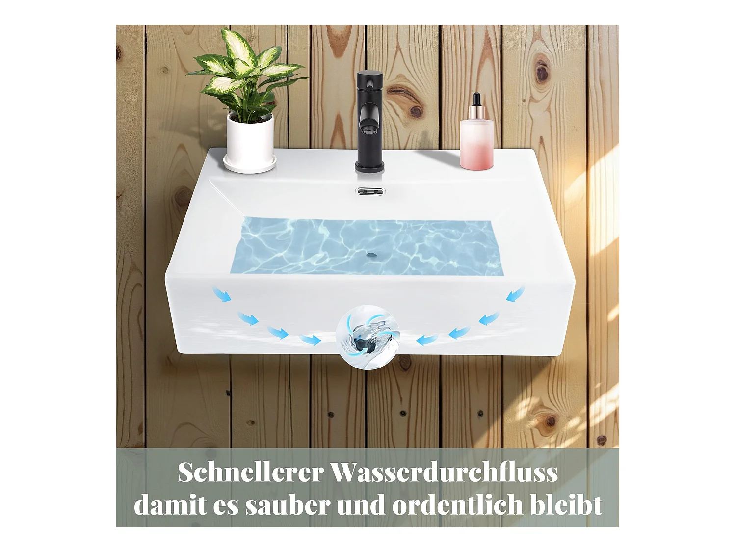 NETTLIFE vasque à poser, Lavabo de salle de bain céramique Blanc - Vasque carrée 60 x 42cm