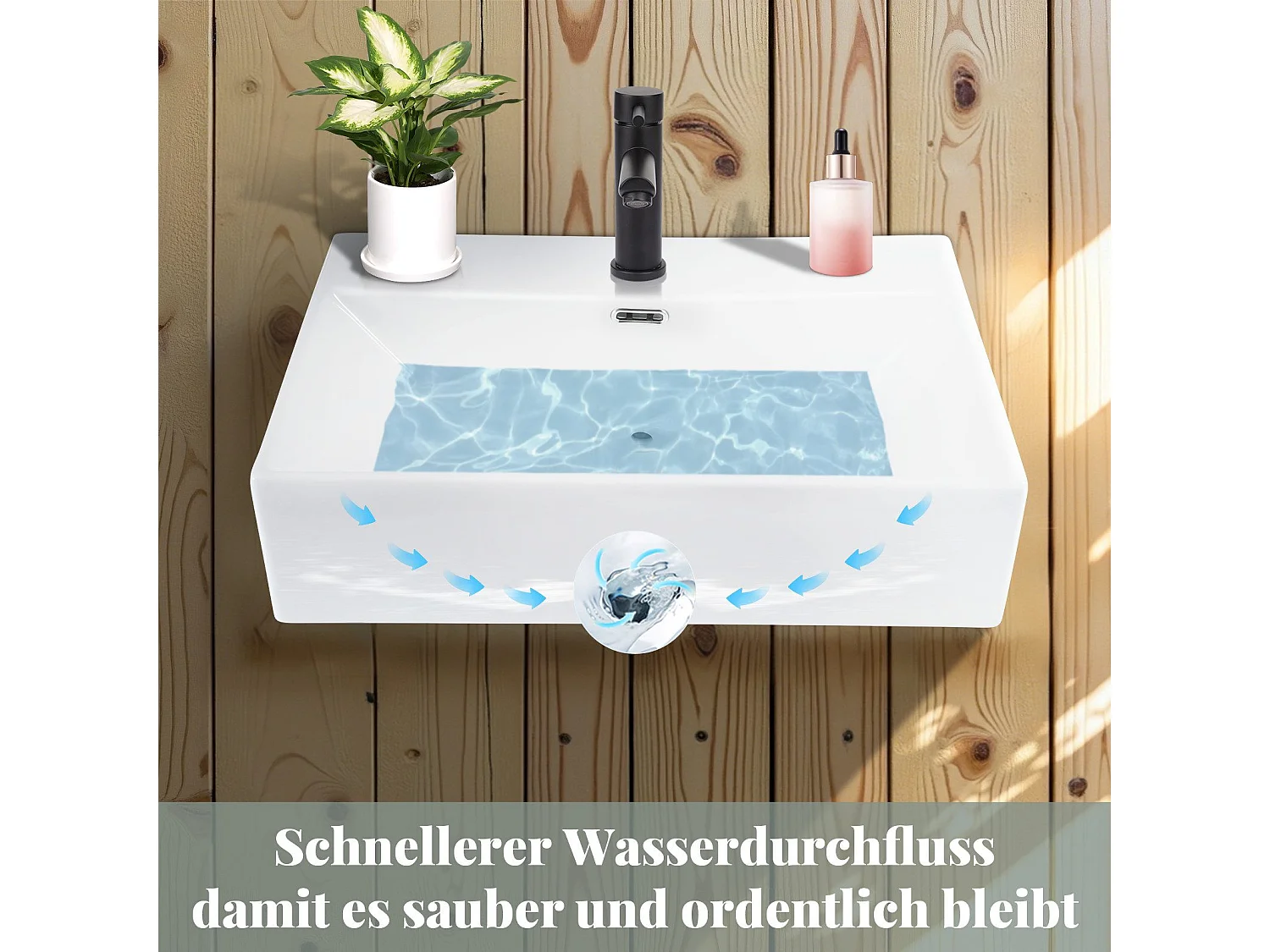 NETTLIFE vasque à poser, Lavabo de salle de bain céramique Blanc - Vasque carrée 60 x 42cm