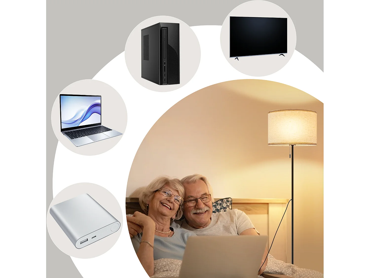 NETTLIFE Lampadaire LED à Intensité Variable Rétro Abat-jour En Tissu Pour Salon Avec Interrupteur à Tirette