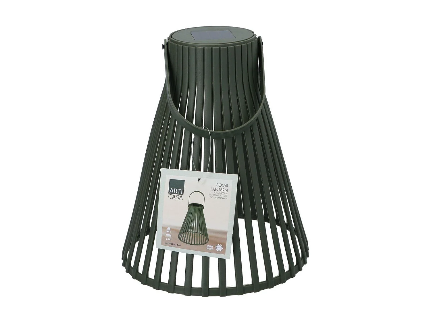 Lámpara solar 8 horas verde Ø20x33 cm