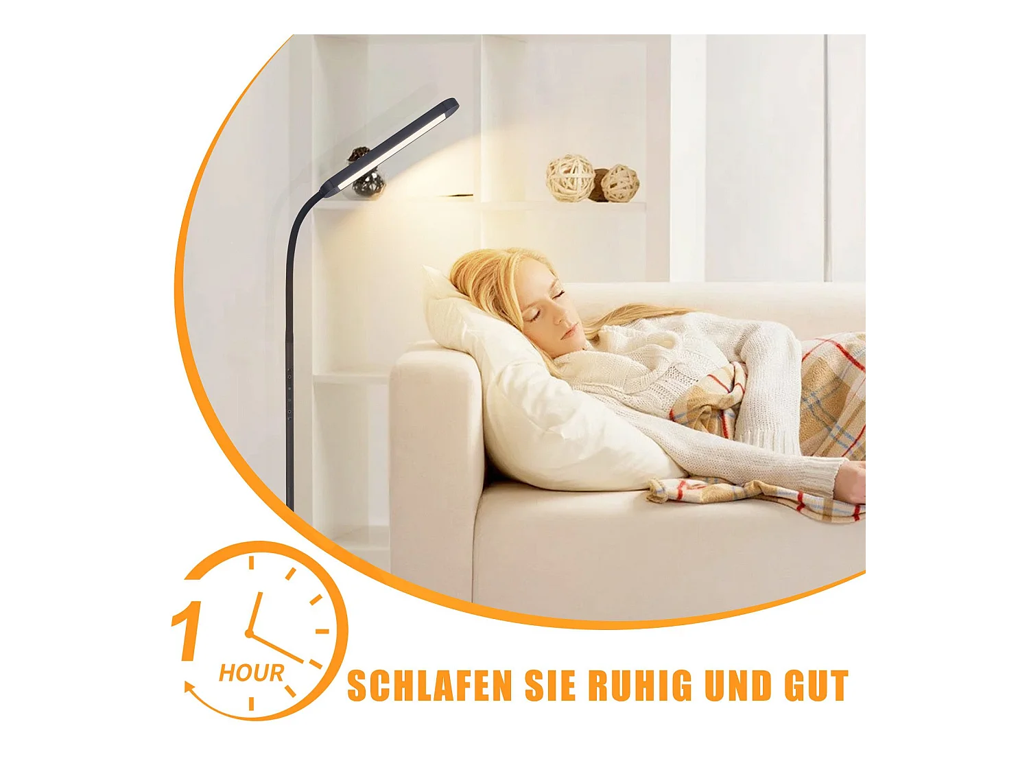NETTLIFE LED vloerlamp woonkamer dimbaar zwarte vloerlamp 11W 360° flexibele bank
