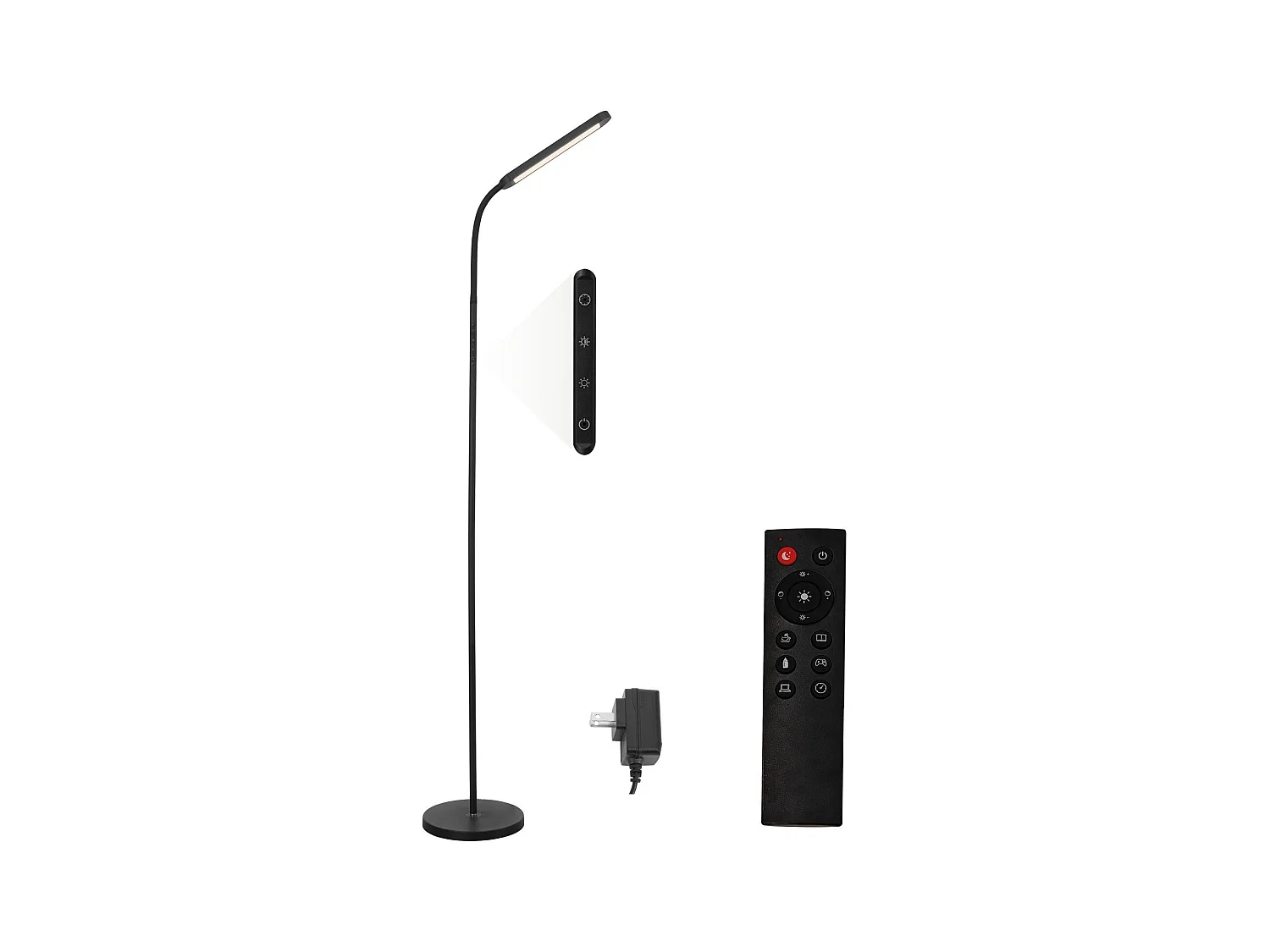 NETTLIFE LED vloerlamp woonkamer dimbaar zwarte vloerlamp 11W 360° flexibele bank