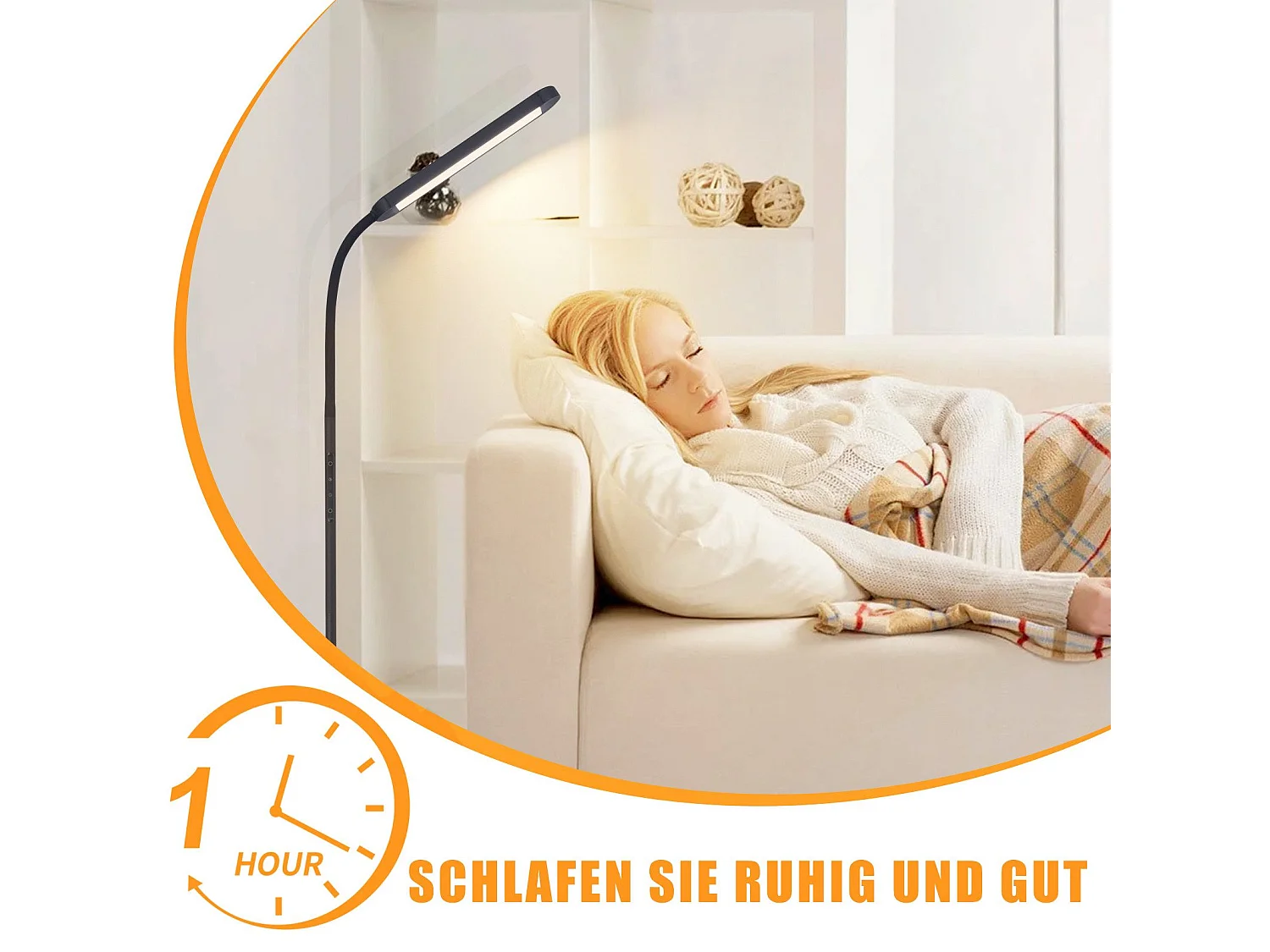 NETTLIFE LED vloerlamp woonkamer dimbaar zwarte vloerlamp 11W 360° flexibele bank