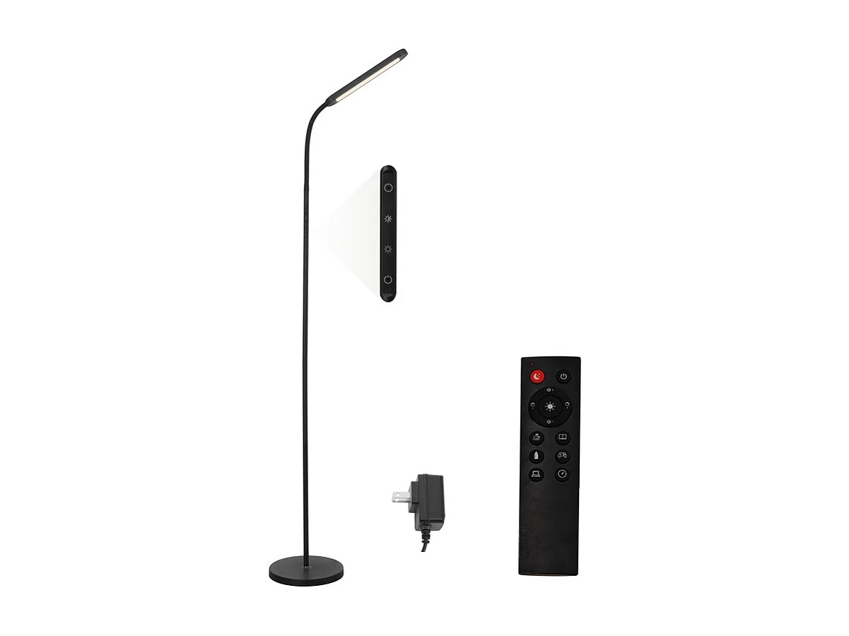 NETTLIFE Lampadaire LED Salon Dimmable Noir Lampadaire 11w 360° Flexible Canapé